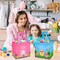 8 PCS Easter Gift Bags, Reusable Easter Basket with Handles, Non woven Treat Bags Tote Bags for Kids Easter Egg Hunt Game Party Supplies